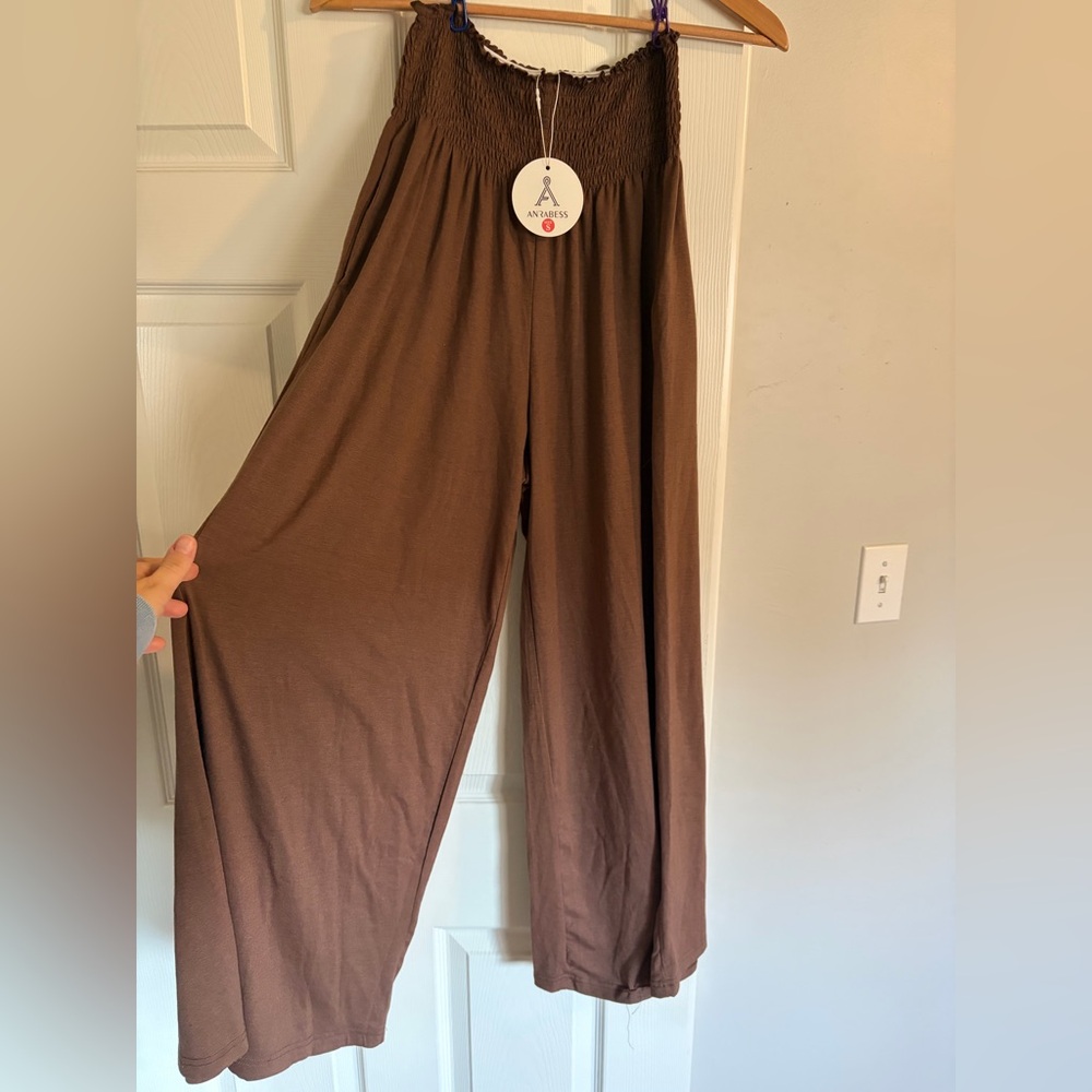 Elegant Brown Wide-Leg Pants